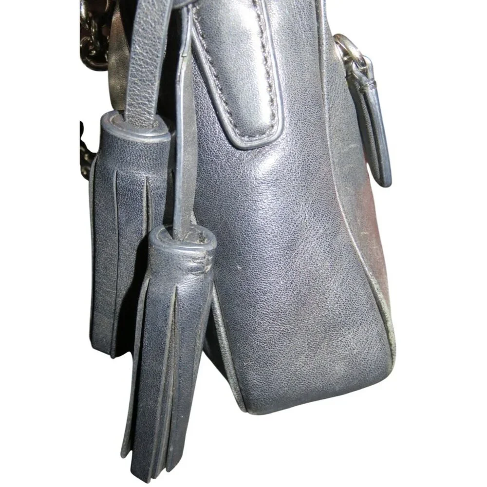 Coach 2013 Legacy Flight Black Leather Tassel Crossbody Shoulder Bag 25362